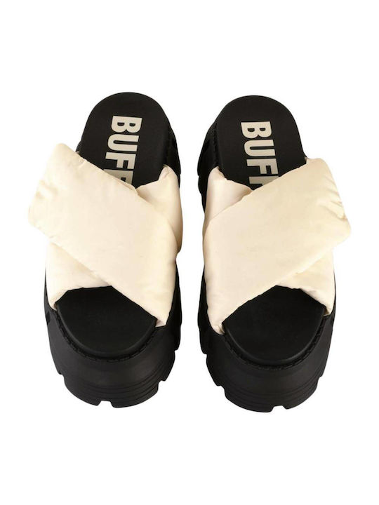 Buffalo Women's Platform Wedge Sandals White