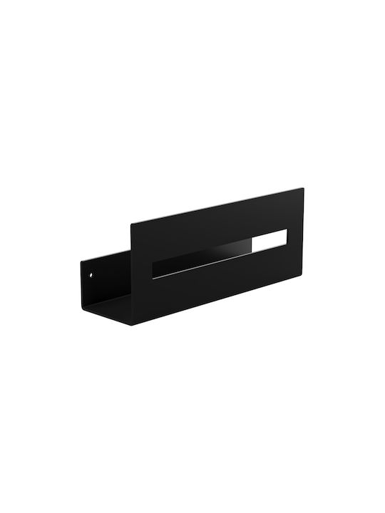 Verdi Wall Mounted Bathroom Shelf Metallic 30x9x12cm Black