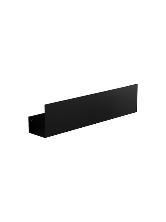 Verdi Επιτοίχια Ραφιέρα Μπάνιου Μεταλλική 50x9x12cm Μαύρη