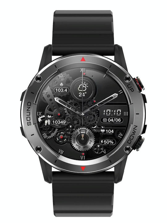 NX9 50mm Smartwatch με Παλμογράφο (Μαύρο)