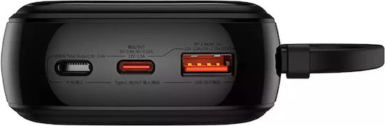 Baseus Qpow Pro Power Bank 20000mAh 22.5W с USB-A порт и USB-C порт Черен