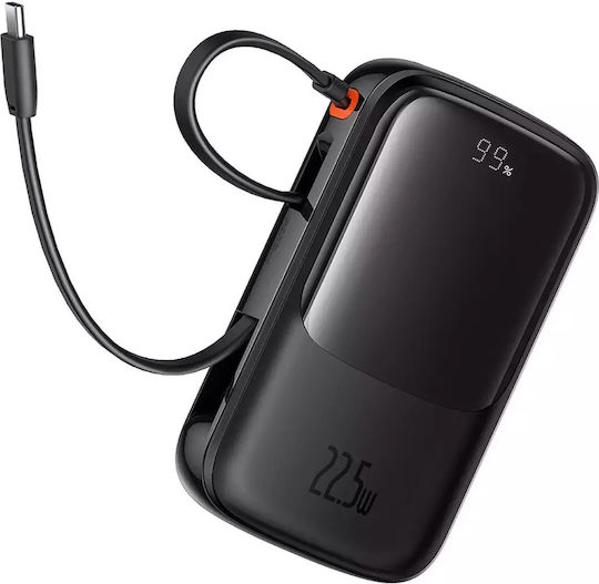 Baseus Qpow Pro+ Power Bank 10000mAh 22.5W με Θύρα USB-A και Θύρα USB-C Power Delivery Μαύρο