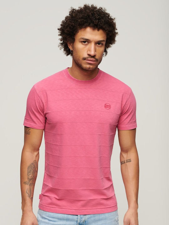 Superdry Vintage Texture Ανδρικό T-shirt Κοντομάνικο Pink