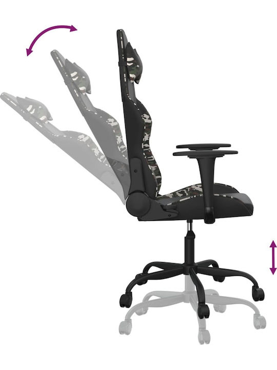 vidaXL 345410 Gaming Chair with Adjustable Arms Army Green