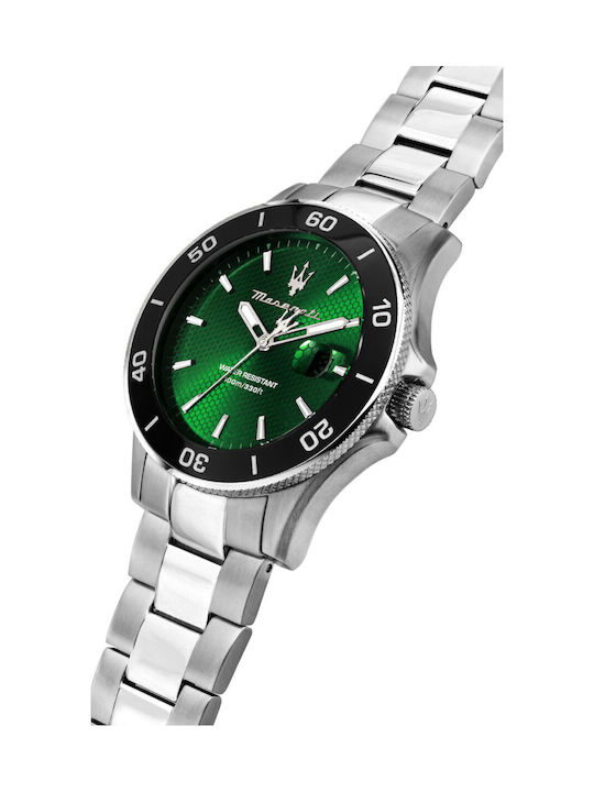 Maserati Competizione Men's Watch 43mm Battery with Silver / Silver Metal Bracelet