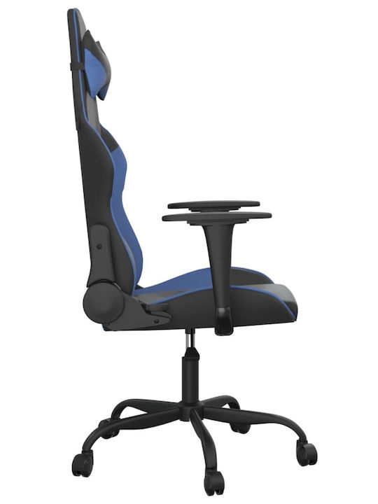 vidaXL 345399 Καρέκλα Gaming Δερματίνης με Ρυθμιζόμενα Μπράτσα Μαύρο / Μπλε