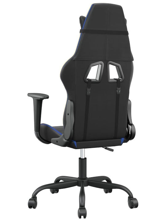 vidaXL 345399 Καρέκλα Gaming Δερματίνης με Ρυθμιζόμενα Μπράτσα Μαύρο / Μπλε
