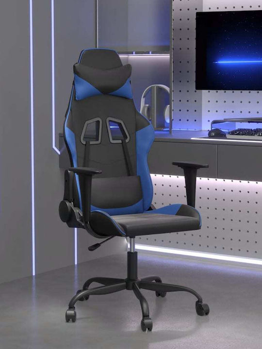 vidaXL 345399 Καρέκλα Gaming Δερματίνης με Ρυθμιζόμενα Μπράτσα Μαύρο / Μπλε