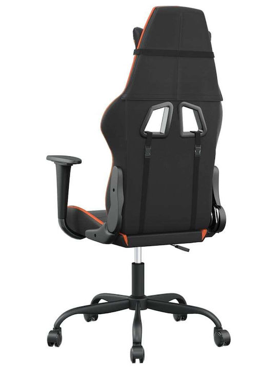 vidaXL 3143647 Καρέκλα Gaming Δερματίνης με Ρυθμιζόμενα Μπράτσα Μαύρο / Πορτοκαλί