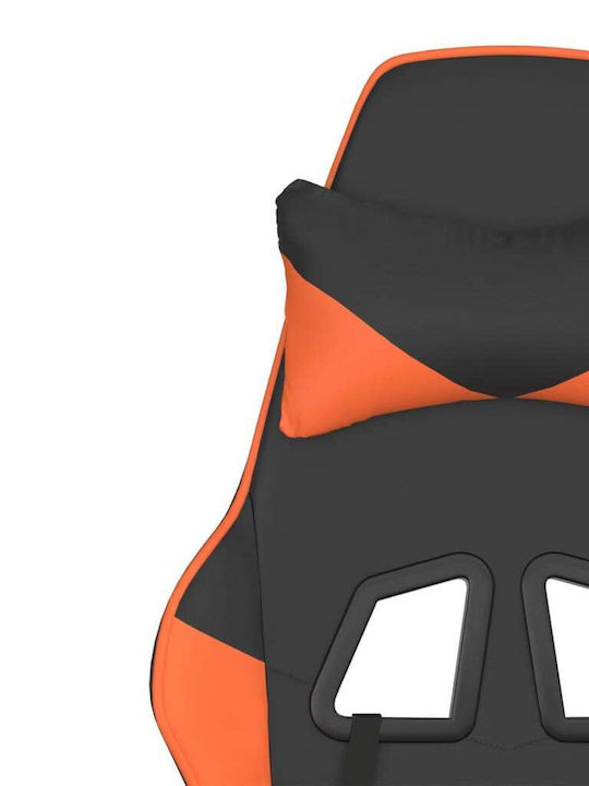 vidaXL 3143647 Καρέκλα Gaming Δερματίνης με Ρυθμιζόμενα Μπράτσα Μαύρο / Πορτοκαλί