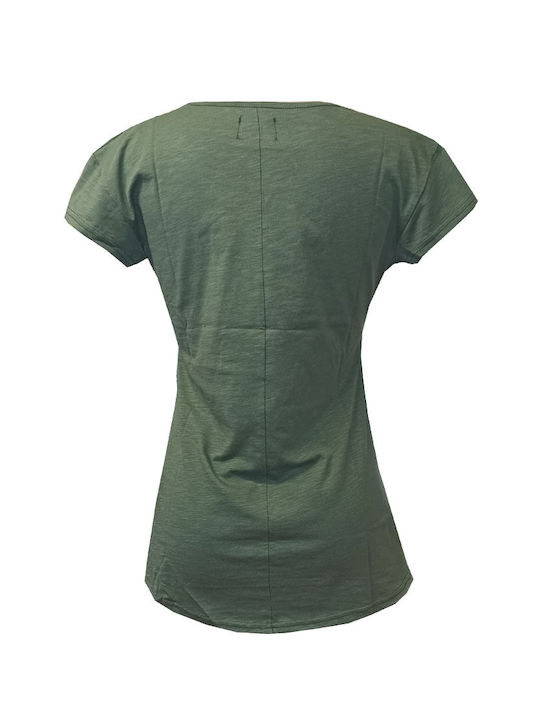 Paco & Co Γυναικείο T-shirt Khaki