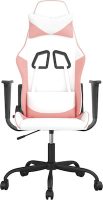 vidaXL 3143650 Gaming Chair with Adjustable Arms White / Pink