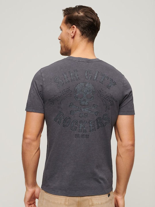 Superdry Herren T-Shirt Kurzarm Charcoal Grey