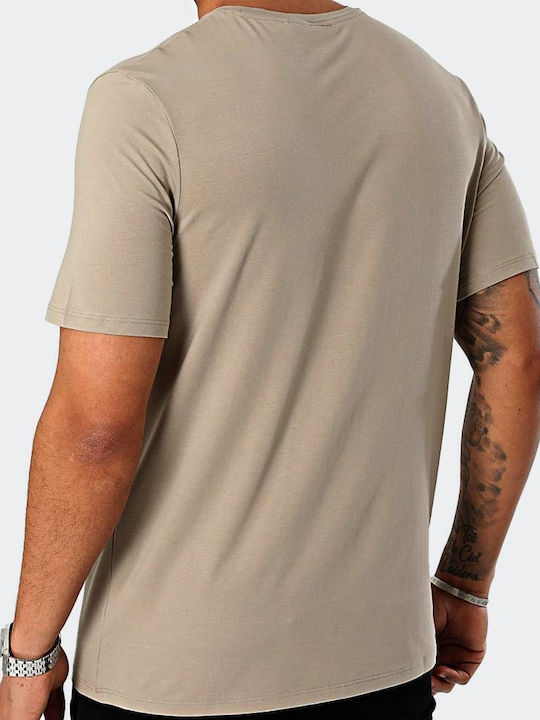 Hugo Boss T-shirt Bărbătesc cu Mânecă Scurtă Bej