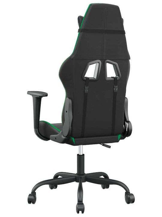 vidaXL 3143644 Καρέκλα Gaming Δερματίνης με Ρυθμιζόμενα Μπράτσα Μαύρο / Πράσινο