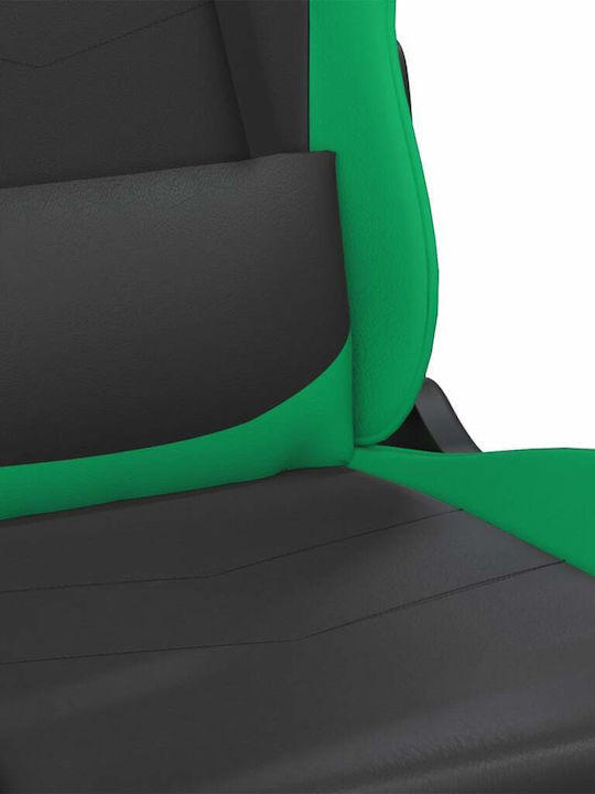 vidaXL 3143644 Καρέκλα Gaming Δερματίνης με Ρυθμιζόμενα Μπράτσα Μαύρο / Πράσινο