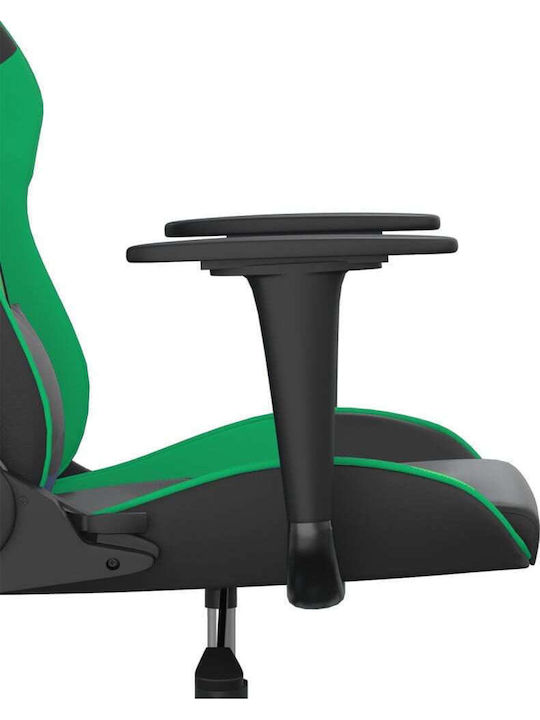 vidaXL 3143644 Καρέκλα Gaming Δερματίνης με Ρυθμιζόμενα Μπράτσα Μαύρο / Πράσινο