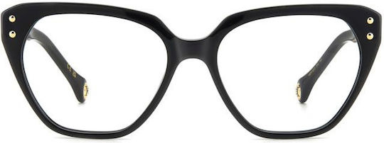 Carolina Herrera Plastic Eyeglass Frame Cat Eye Black HER 0223 3H2