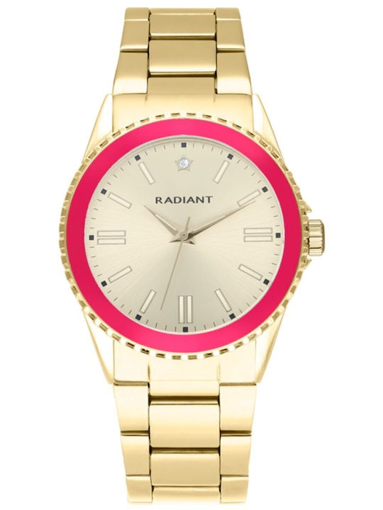 Radiant Γυναικείο Ρολόι 38mm Μπαταρίας με Χρυσό Μεταλλικό Μπρασελέ