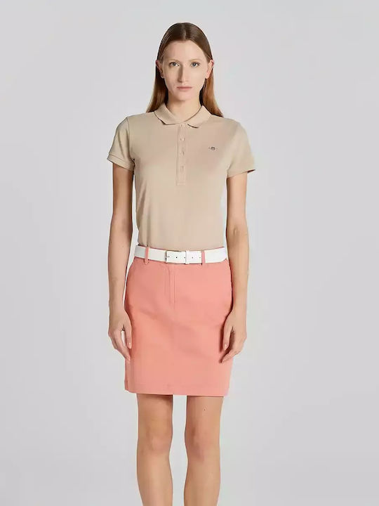 Gant Damen Polo Bluse Kurzarm Braun