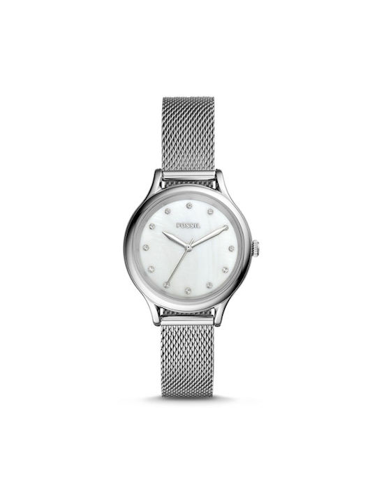 Fossil Uhr mit Silber Metallarmband