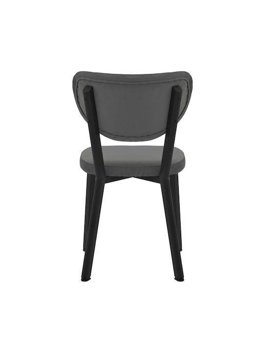 Joley Καρέκλα Τραπεζαρίας Βελούδινη Ανθρακί 45x39x86.5εκ.