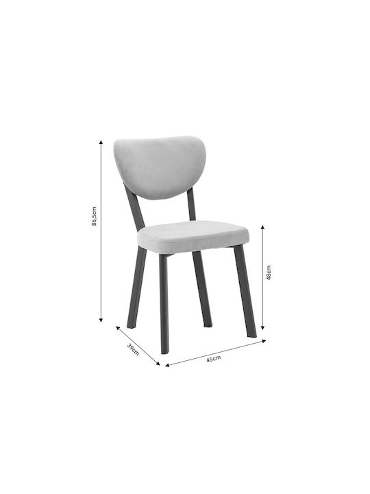 Joley Καρέκλα Τραπεζαρίας Βελούδινη Ανθρακί 45x39x86.5εκ.