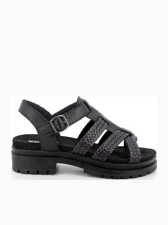 Leder Sandalen Schwarz