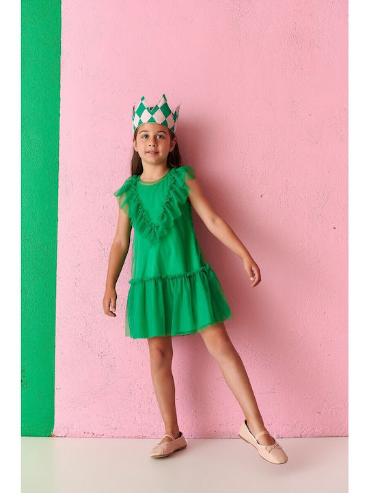 Two In A Castle Kids Dress Tulle Green