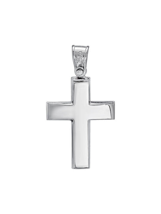 Kiriakos Gofas Men's White Gold Cross 14K with Chain