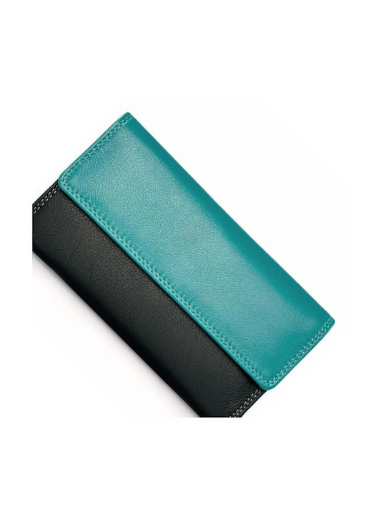 Forest Large Leather Women's Wallet Coins Turquoise