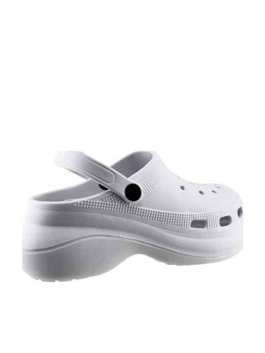 Adam's Shoes Γυναικεία Σαμπό Λευκά