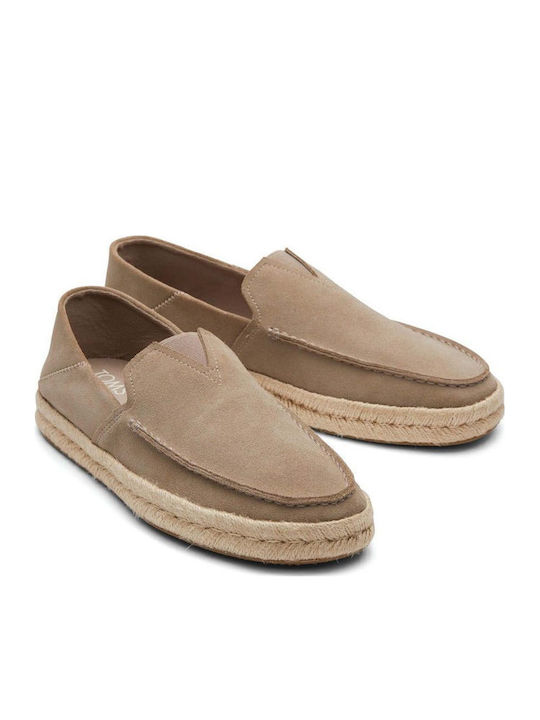 Alonso Loafer Rope Suede Men's Espadrilles in Beige Color