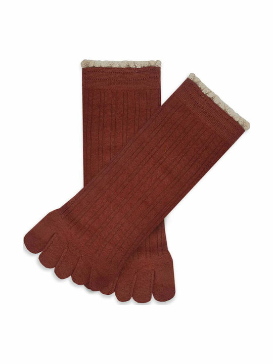 Ytli Βαμβακερή Κάλτσα Δάχτυλα Toe Socks Δαντέλα Ytli Βαμβακερή Κάλτσα Δάχτυλα Toe Socks Δαντέλα