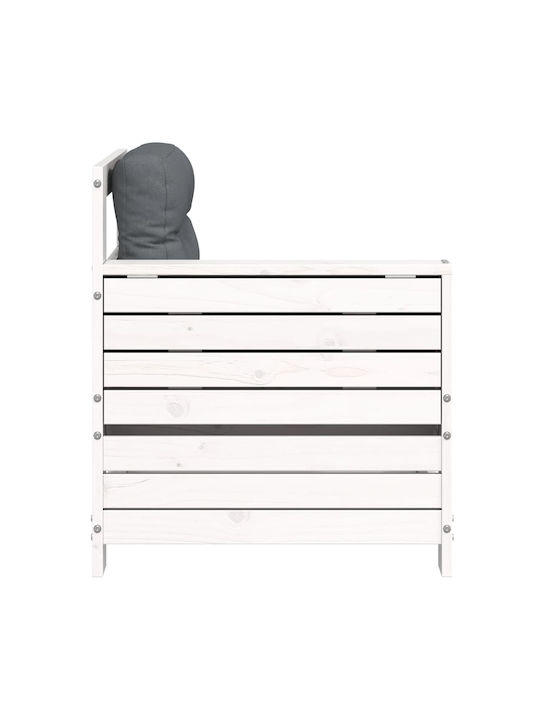 Fotoliu de exterior Lemn Alb cu pernă 69x62x70.5cm