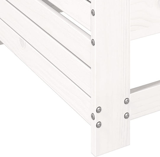 Outdoor-Sessel Hölzernes White mit Kissen 69x62x70.5εκ.