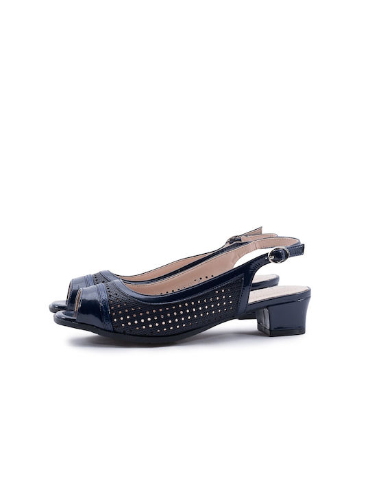 B-Soft Leder Pumps mit flachem Absatz Blau