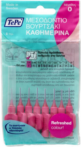 TePe Original Μεσοδόντια Βουρτσάκια 0.4mm Ροζ 8τμχ