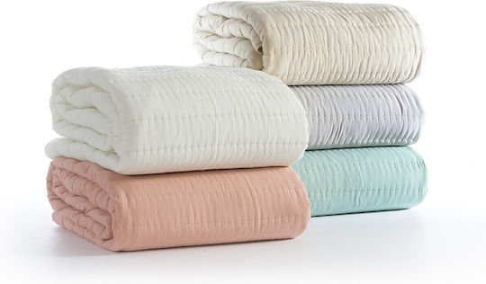Nef-Nef Homeware Colorfull Tagesdecke King Size Mikrofaser Ecru 270x270cm