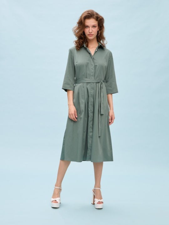 Passager Midi Shirt Dress Dress Khaki