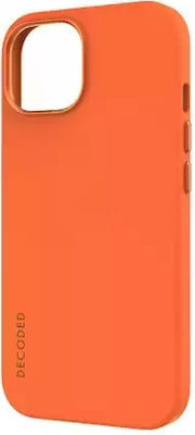 Decoded Back Cover Leather / Silicone Orange (iPhone 15)