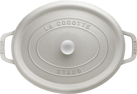 Staub La Cocotte Βαθιά Κατσαρόλα από Μαντέμι 4.2lt / 29cm Λευκή
