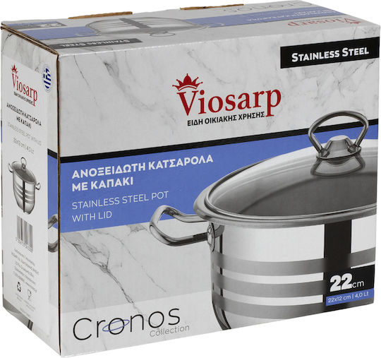 Viosarp Tiefer Topf aus Aluminium 4.5Es / 22cm