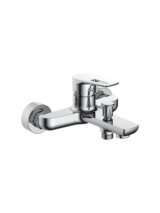 Pyramis Libreto Mixing Bathtub Shower Faucet Complete Set Silver