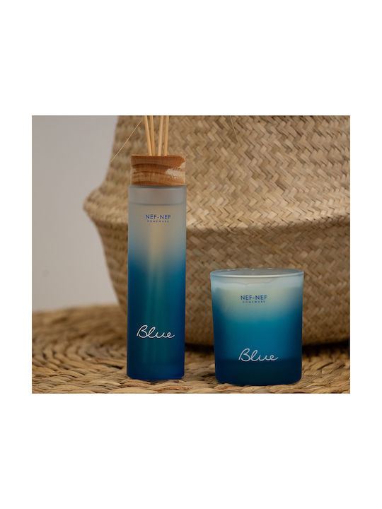 Nef-Nef Homeware Aromatic Candle Blue Collection Jar With Vanilla Perfume 200gr