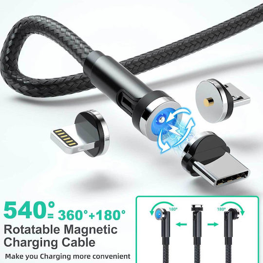 Hancenda ‎‎hcds05 LED USB zu Micro-USB / Typ-C,TC-TC / Blitzschlag Kabel 2.4A Schwarz 1m (1000-42170142)