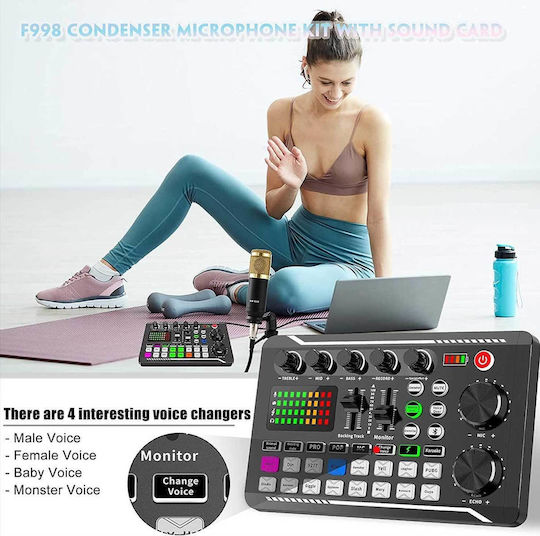 BM800 + F998 Digital Mischpult 12 Kanäle / 12 XLR-Eingänge & Bluetooth