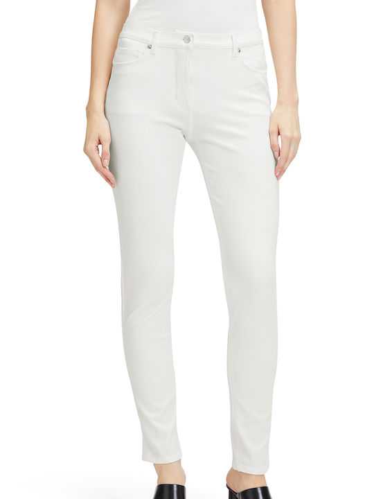 Betty Barclay High Waist Women's Jean Trousers in Slim Fit White
