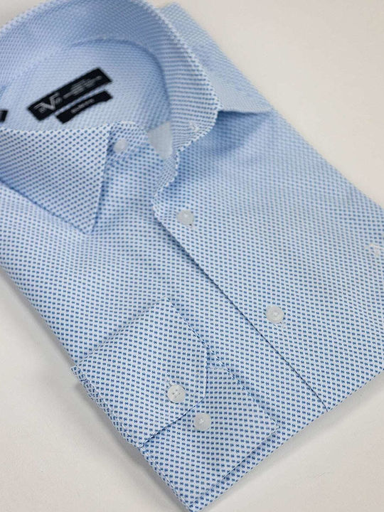 Langärmlig Baumwolle Hemd Blue