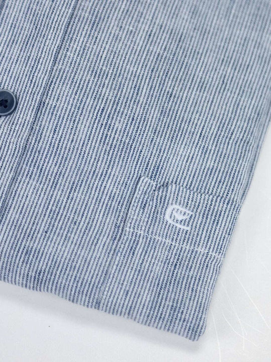 Langärmlig Leinen Hemd Gestreift Dark Blue